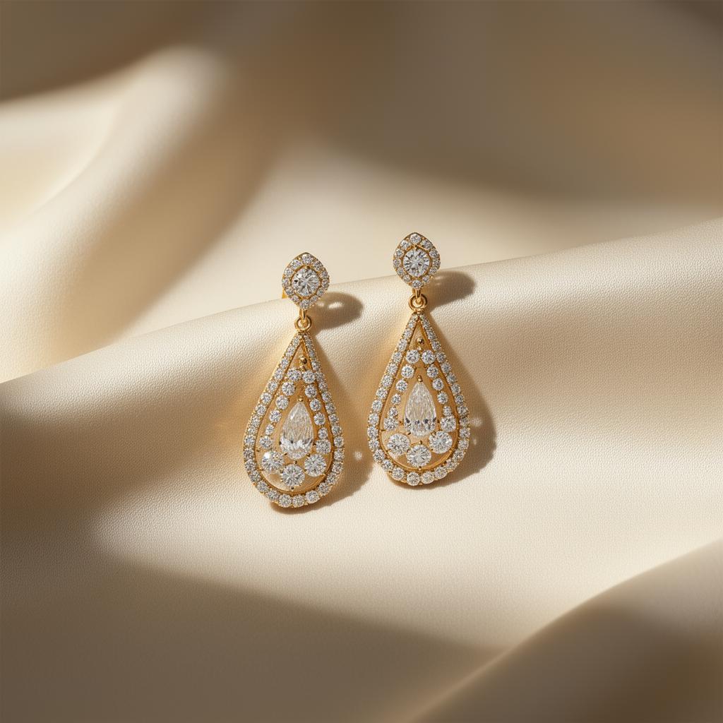 Luxury earrings presentation